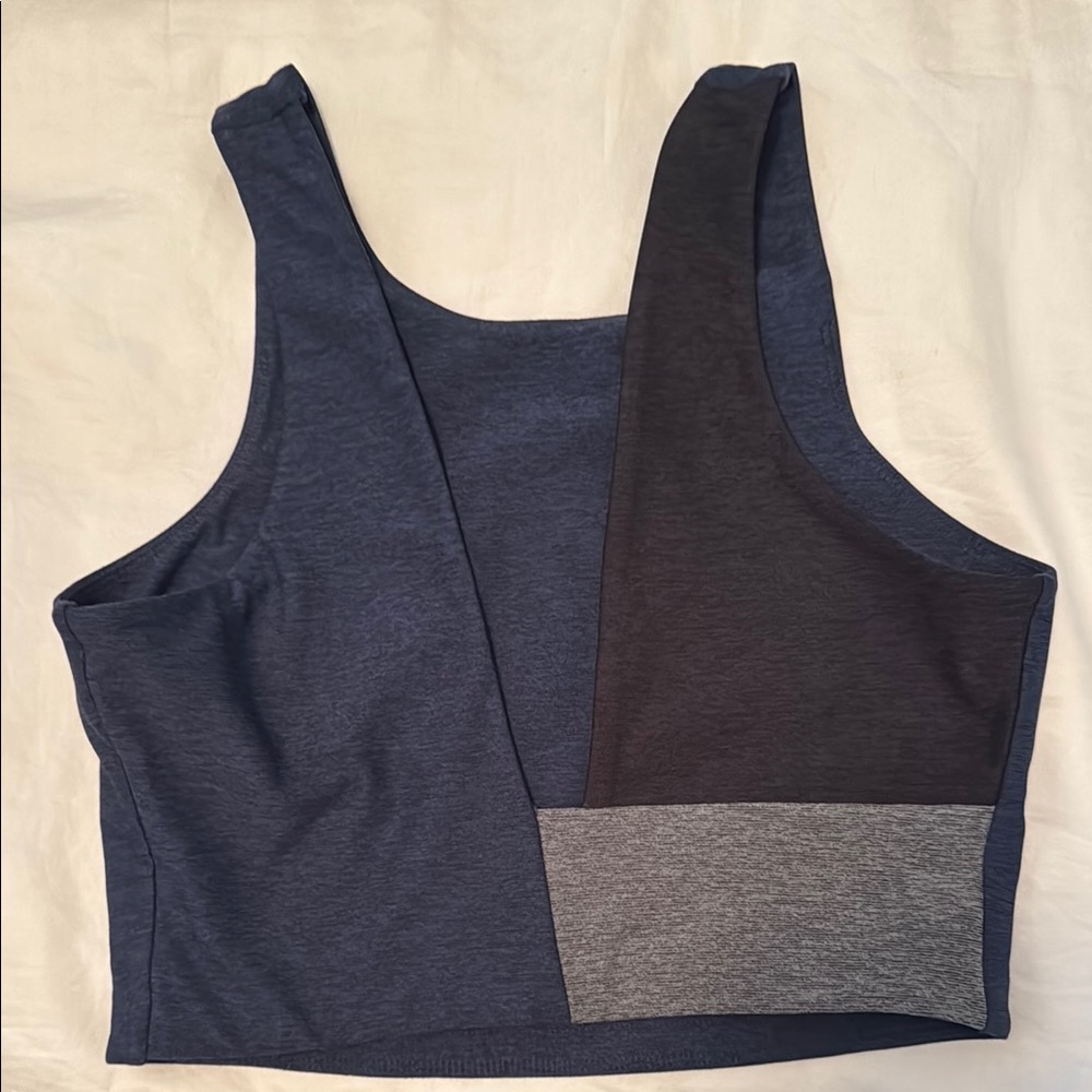 Outdoor Voices Blue and Gray Crop Top